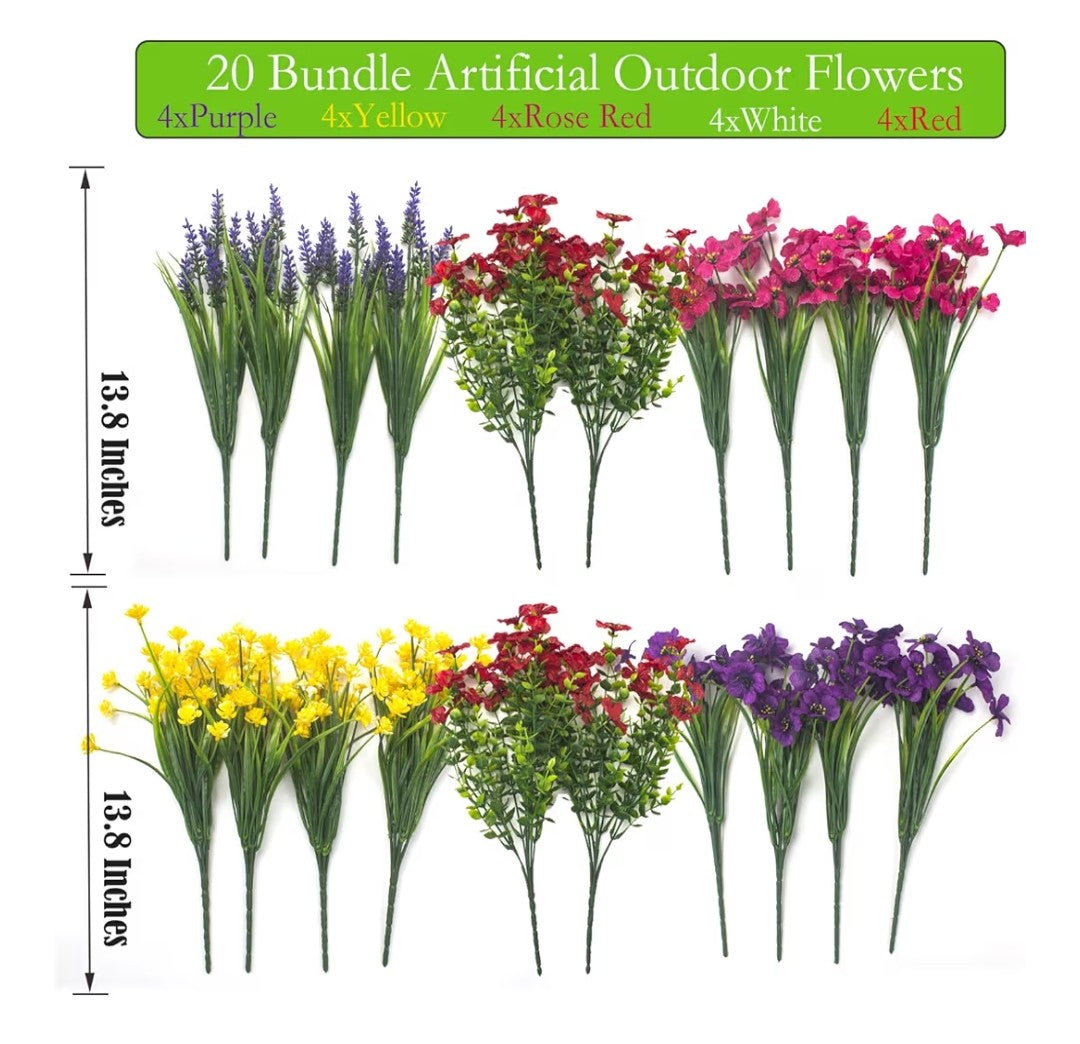 Artificial Flowers multicolor 20pcs