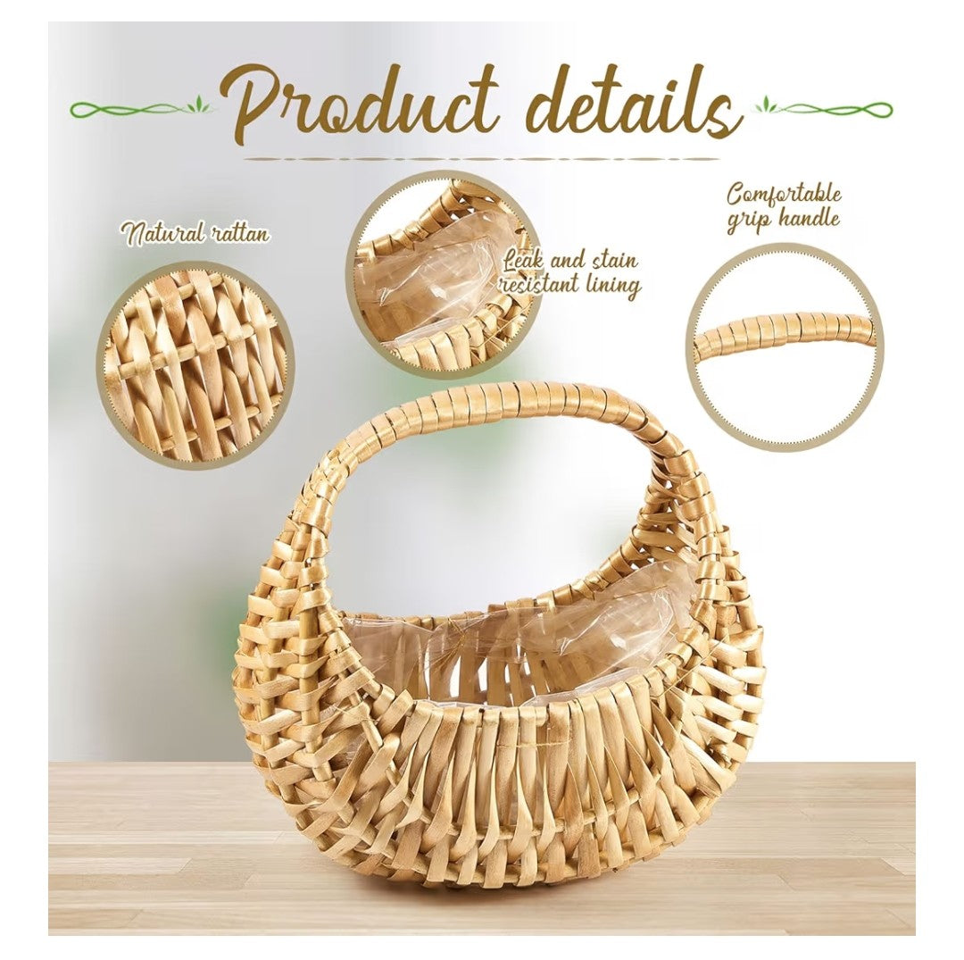 Half Moon Wicker Basket 3 pack