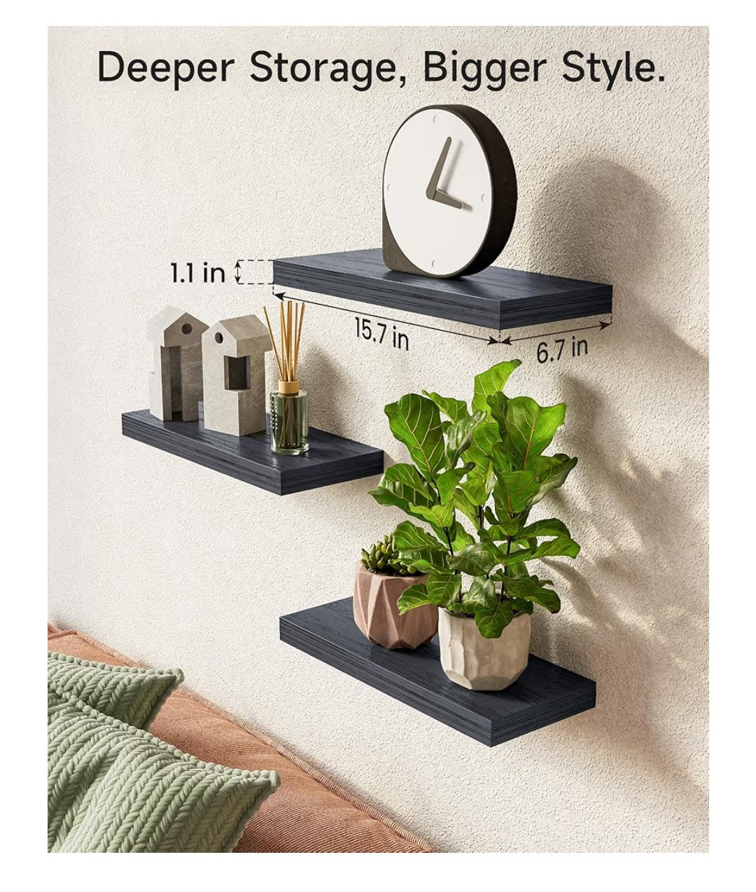 Floating Shelves 3 pack (Black)