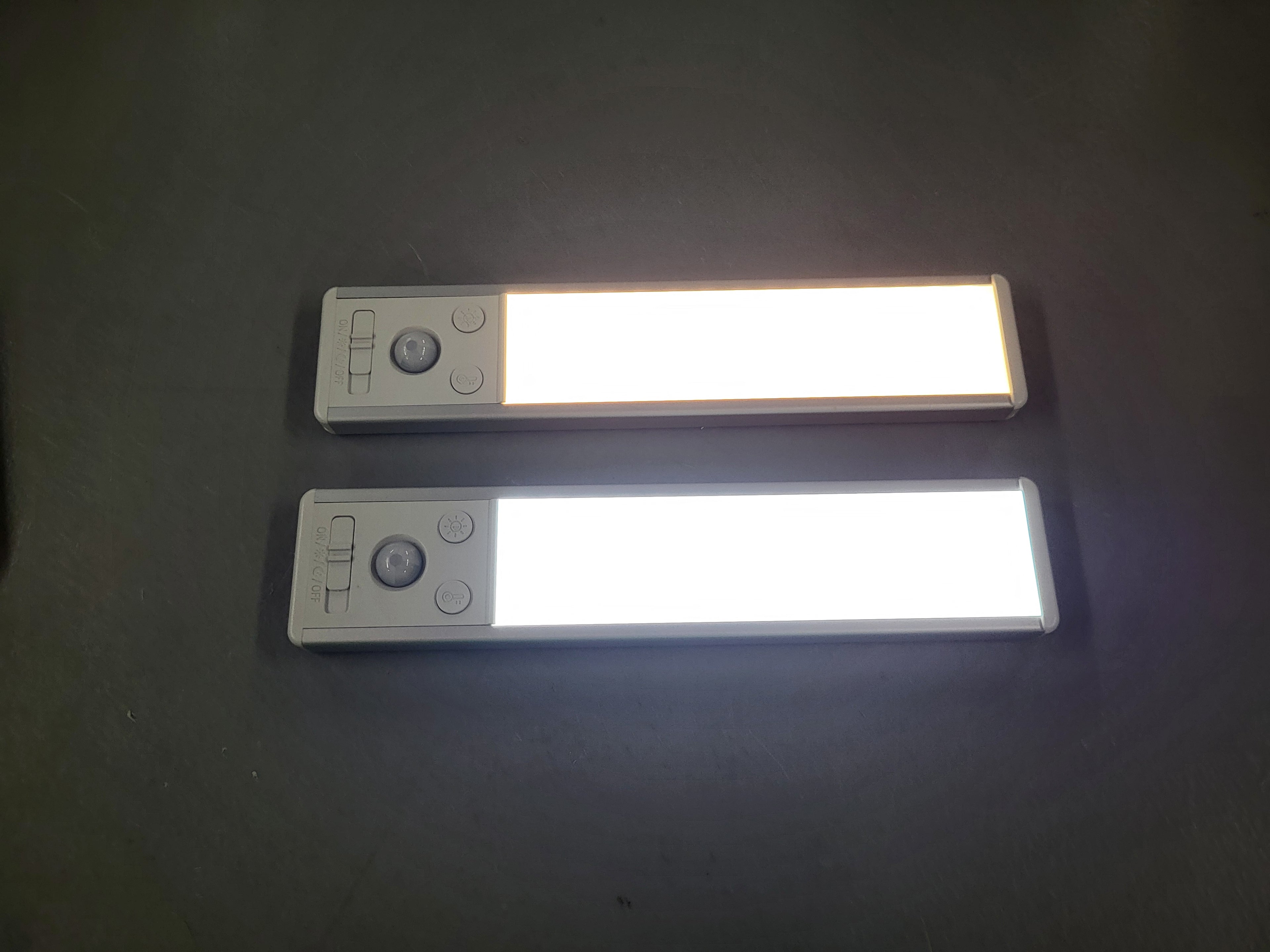 EZVALO 8" Under Cabinet Lighting, 2400mAh Rechargeable Motion Sensor Light Indoor, Mini & Slim Design, 3 Color Temps, Dimmable Magnetic Wireless Closet Lights for Kitchen, Pantry, Stairs (2 Pack)