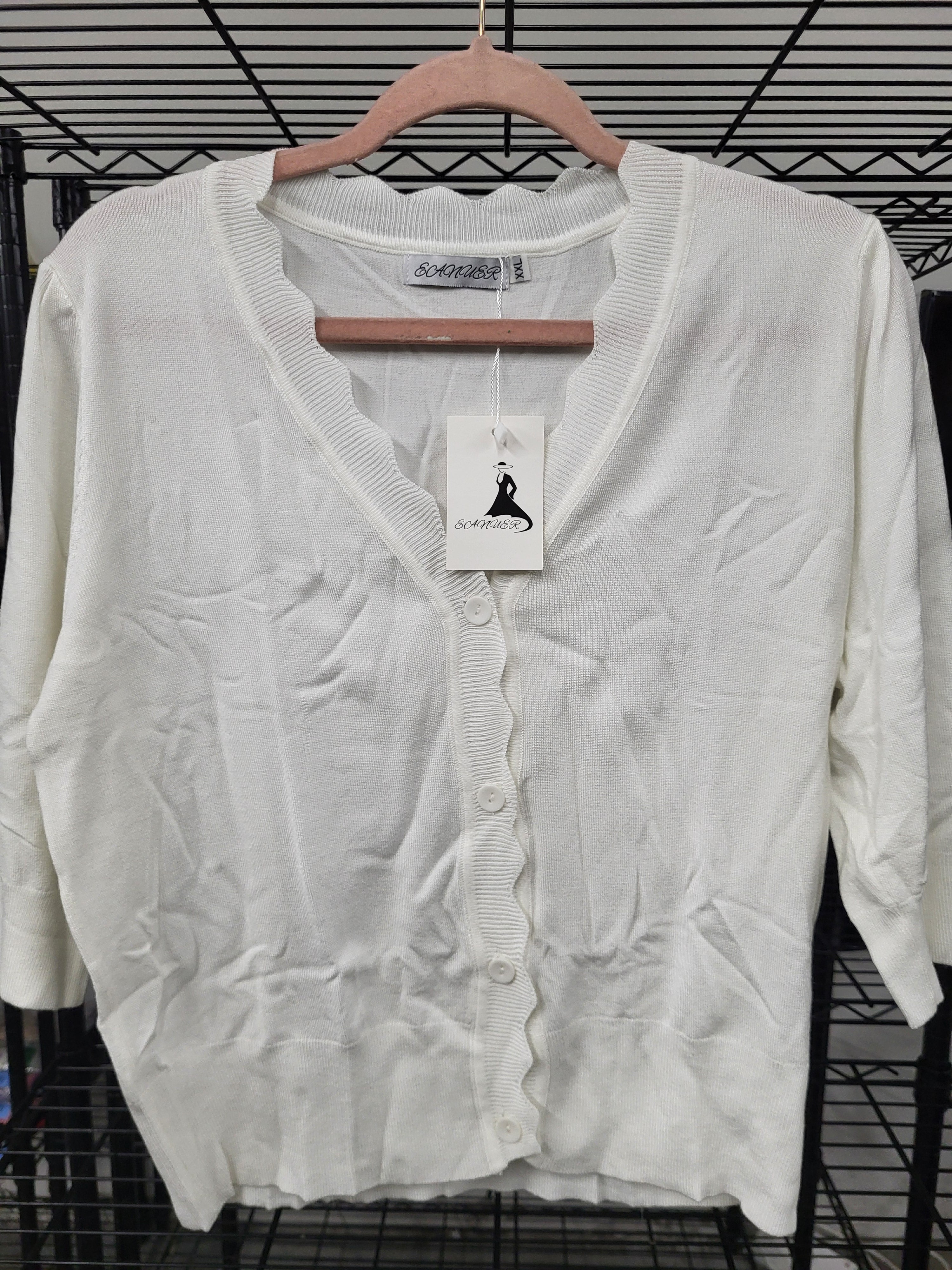 Cropped Cardigan 3/4 Sleeve (2XL)