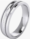 Landa Jewel Wedding Band Diamond Cut Pattern (Size 7)