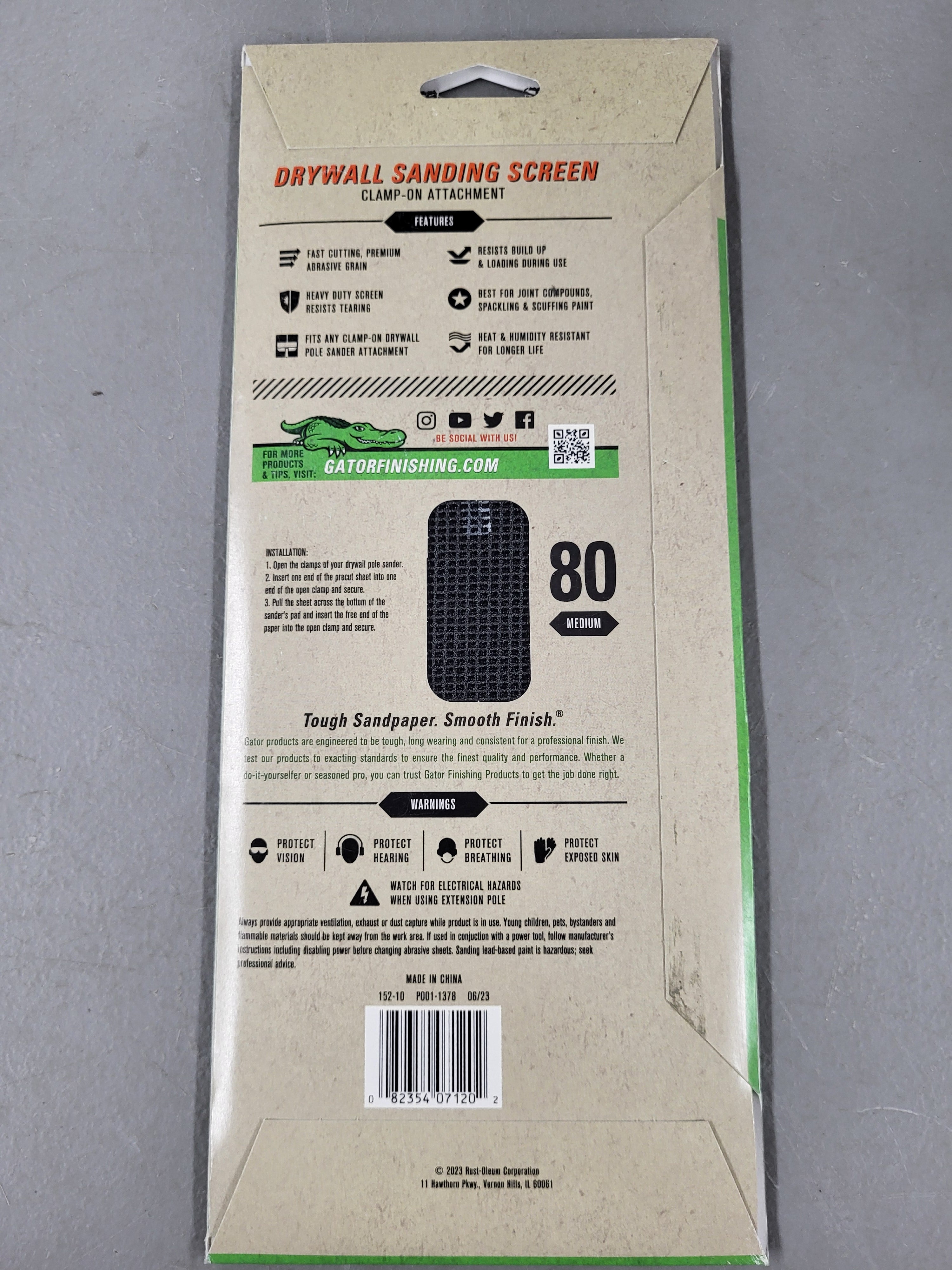 Gator Drywall Sanding Screen, 80 Grit, (25 sheets)
