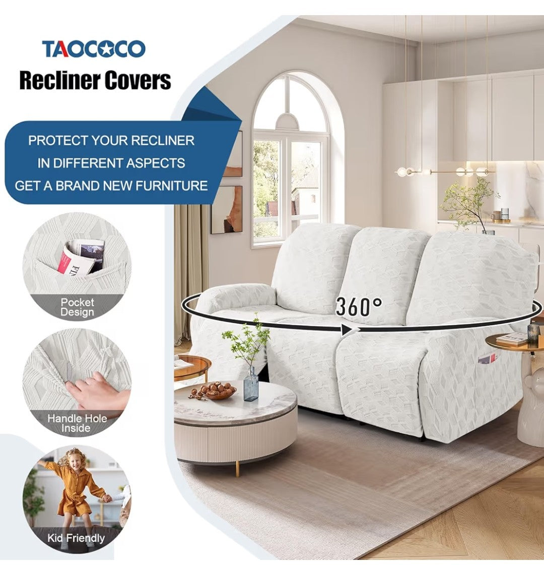 TAOCOCO 3 Seater Recliner Sofa Cover