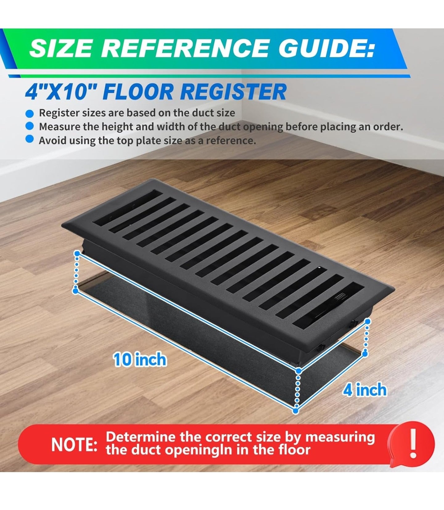 10 Pack Floor Register 4X10 Inches, Heavy Duty Walkable Floor Vent.