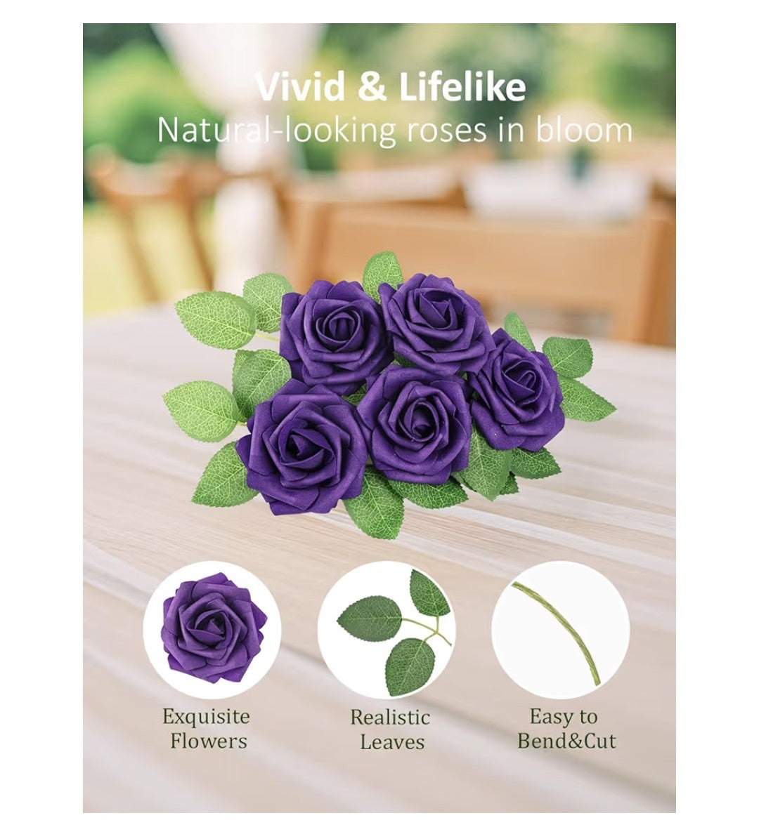 N&T Nieting Artificial Roses 50pcs (Purple)