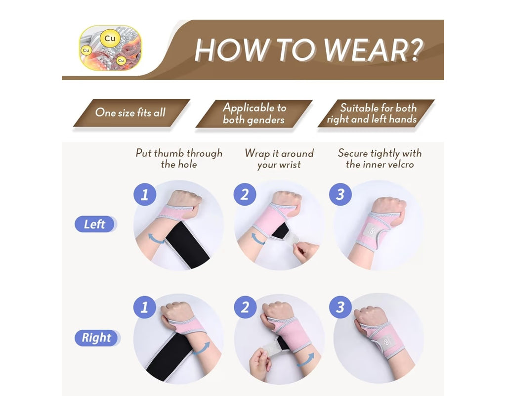 2 Pack Copper Wrist Brace Support.