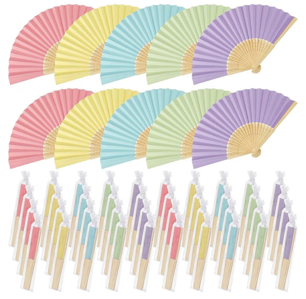 Folding Paper Fans (50 count)