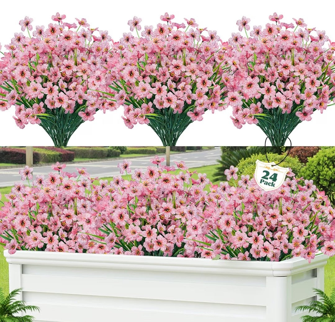 Artificial Flowers 24pcs (Pink)