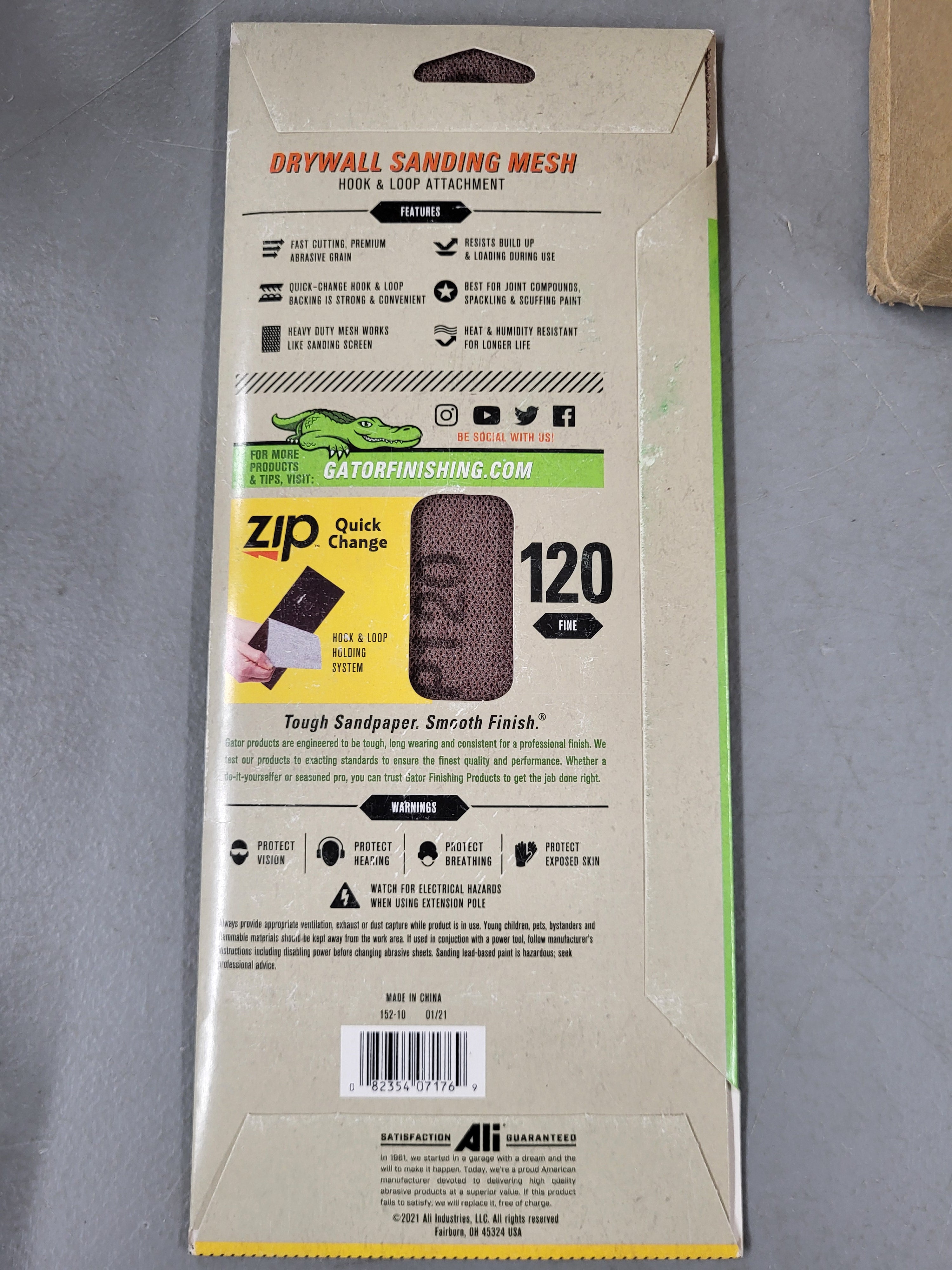 Gator Drywall Sanding Mesh, 120 Grit (20 sheets)