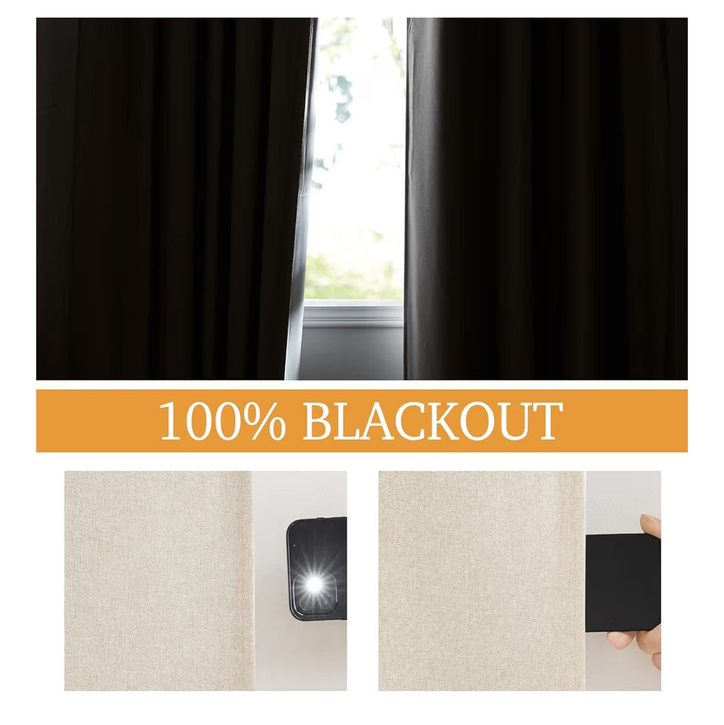 RYB HOME 3-in-1 Soundproof Blackout Energy Saving Room Divider Curtains,