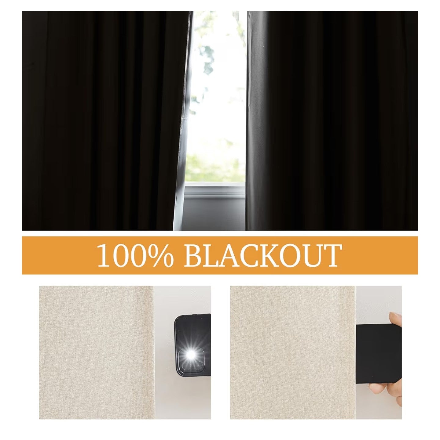 RYB HOME 3-in-1 Soundproof Blackout Energy Saving Room Divider Curtains,