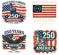 Patriotic 250th Anniversary Iron on Teansfers (4 Sheets)