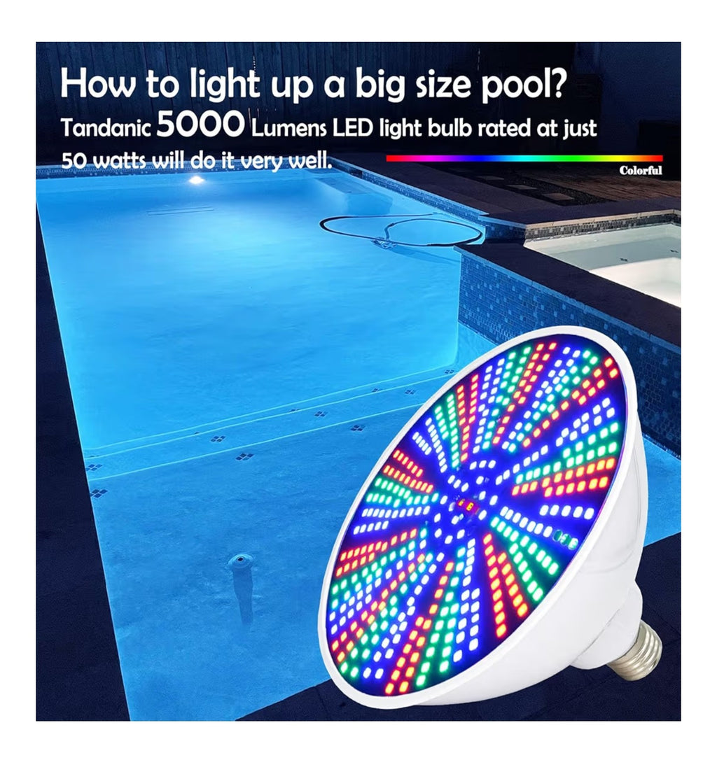 (244)
2025 Upgraded 50W Color LED Pool Light Bulb.