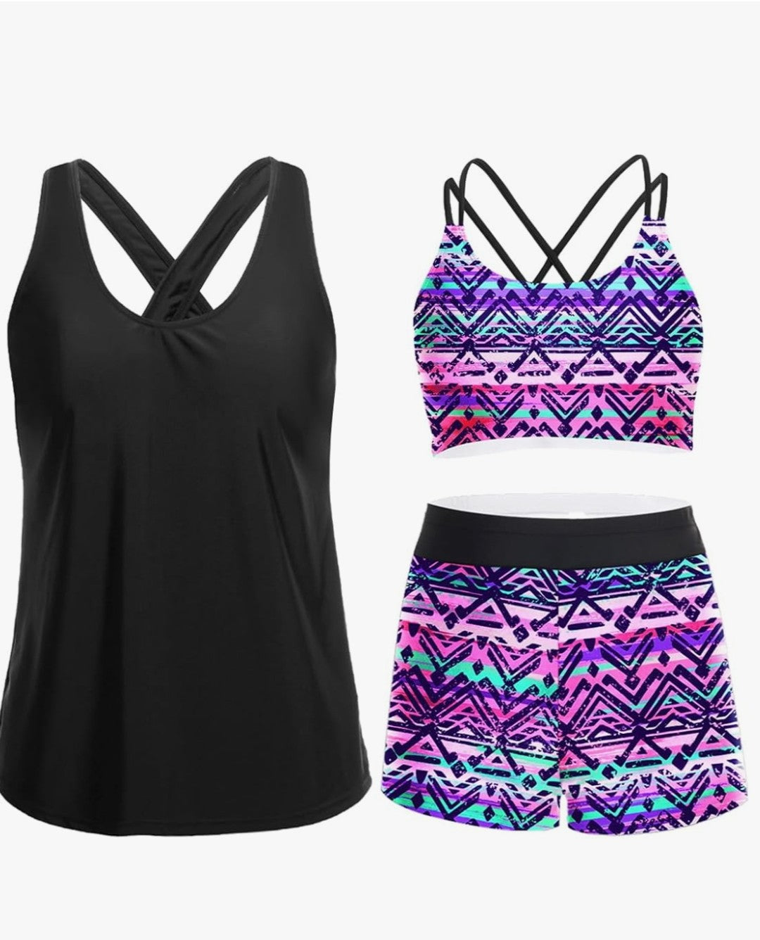 Holipick 3 Piece Tankink Swimsuit (Womens size Medium)