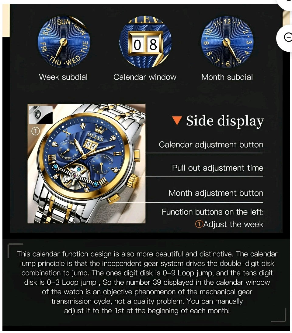 OLEVS Automatic Skeleton Watch