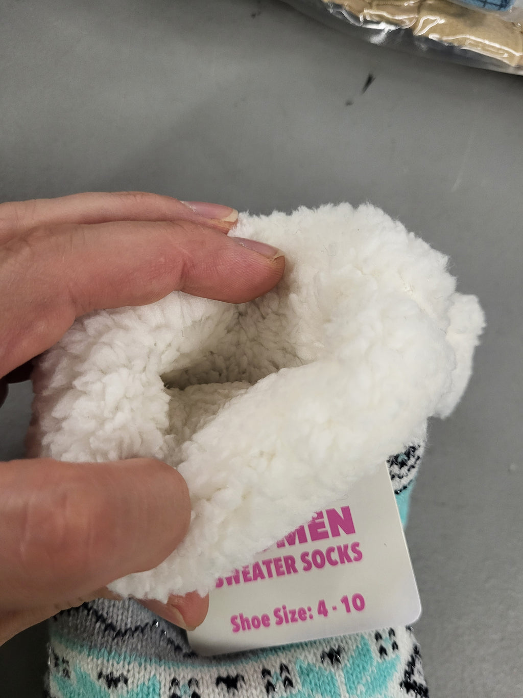 Women's Sweater Socks with Rubber Grips (Shoe Size 4-10)