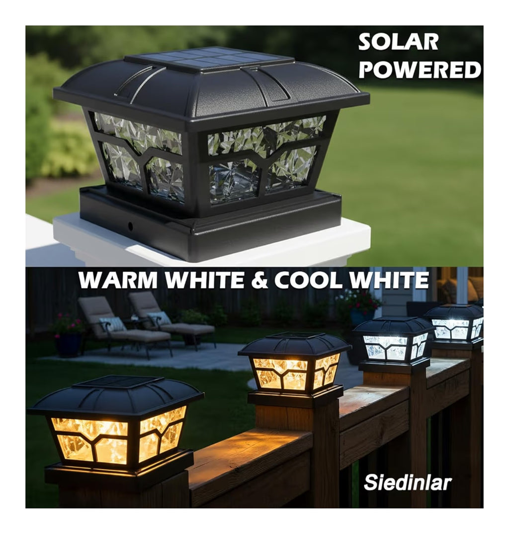 SIEDiNLAR Solar Post Cap Lights Outdoor 2 Color Modes
