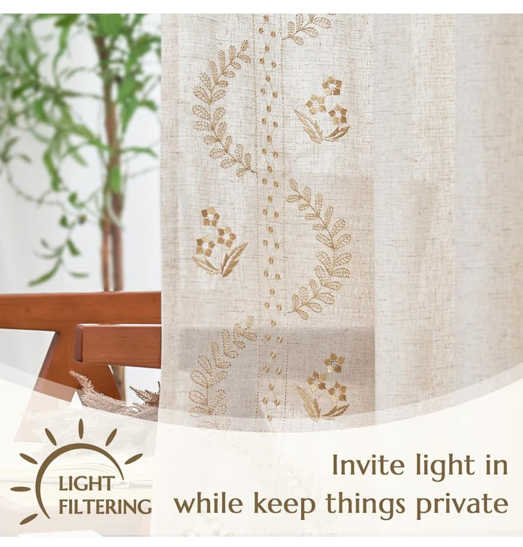 Melrose Linem Curtains 84in (2 pack)