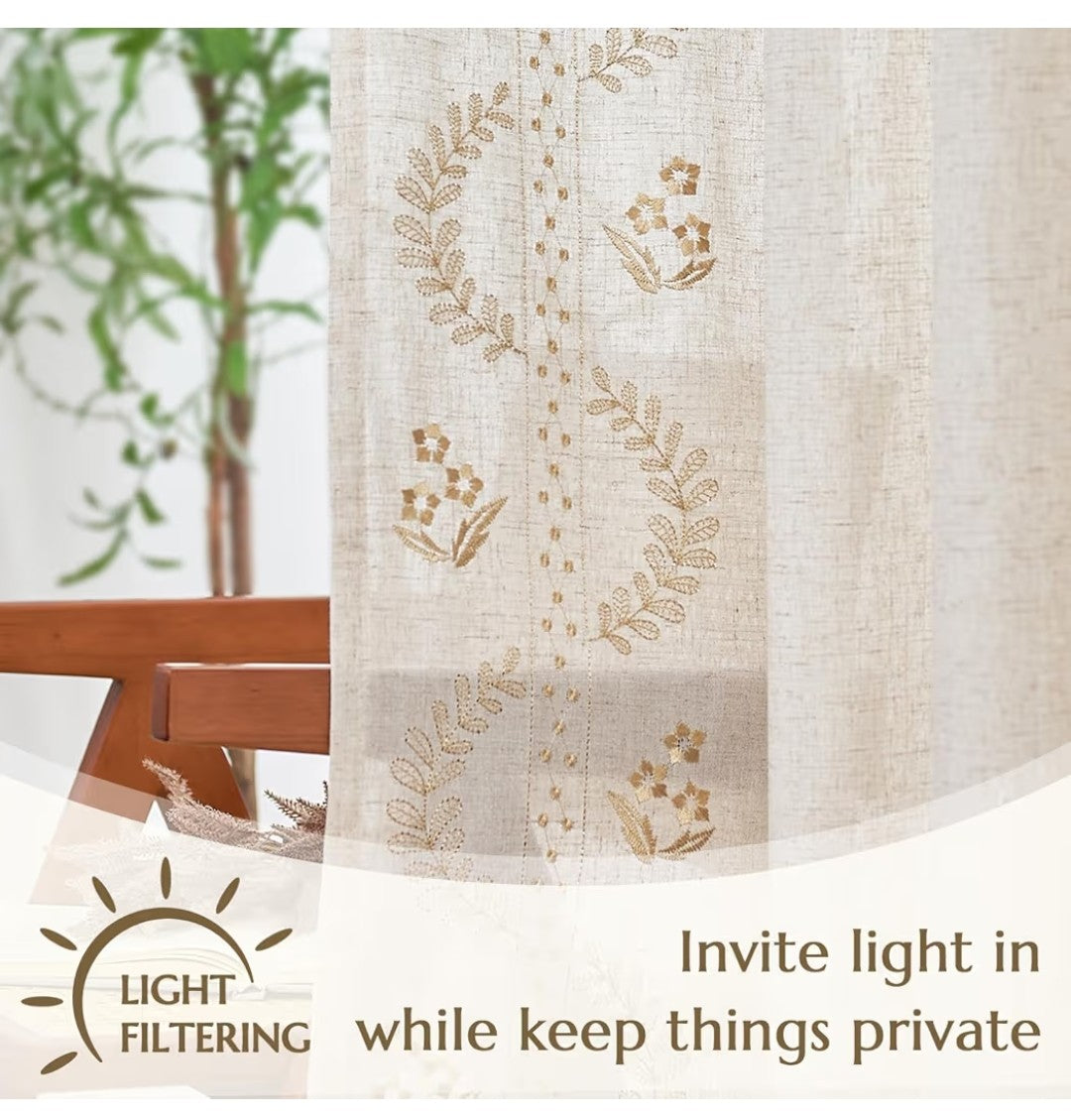 Melrose Linem Curtains 84in (2 pack)