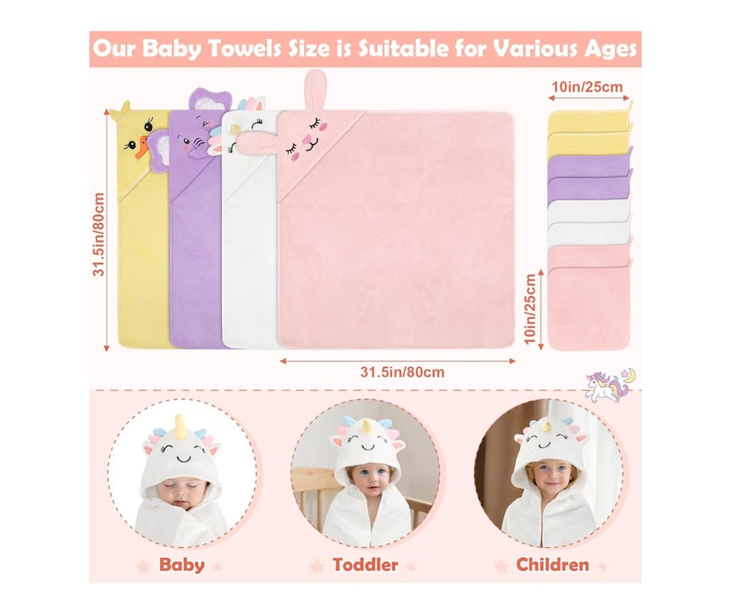 Animal Hooded Baby Bath Towels