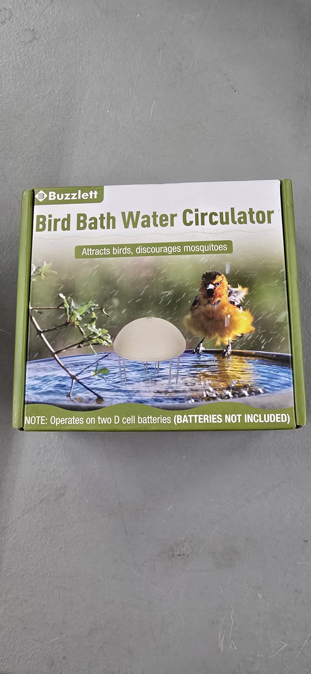 Buzzlett Bird Bath Water Circulator, Water Agitator for Bird Bath.