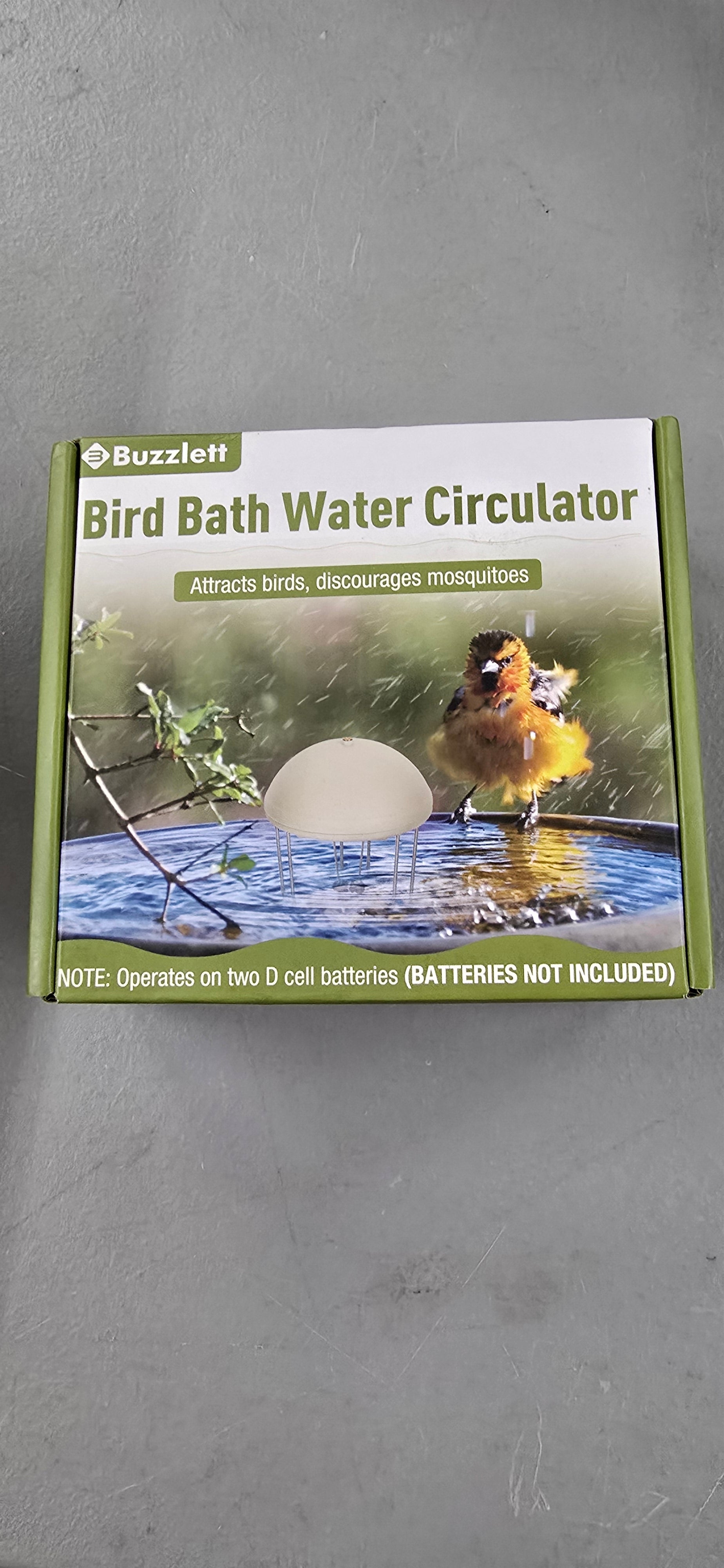 Buzzlett Bird Bath Water Circulator, Water Agitator for Bird Bath.