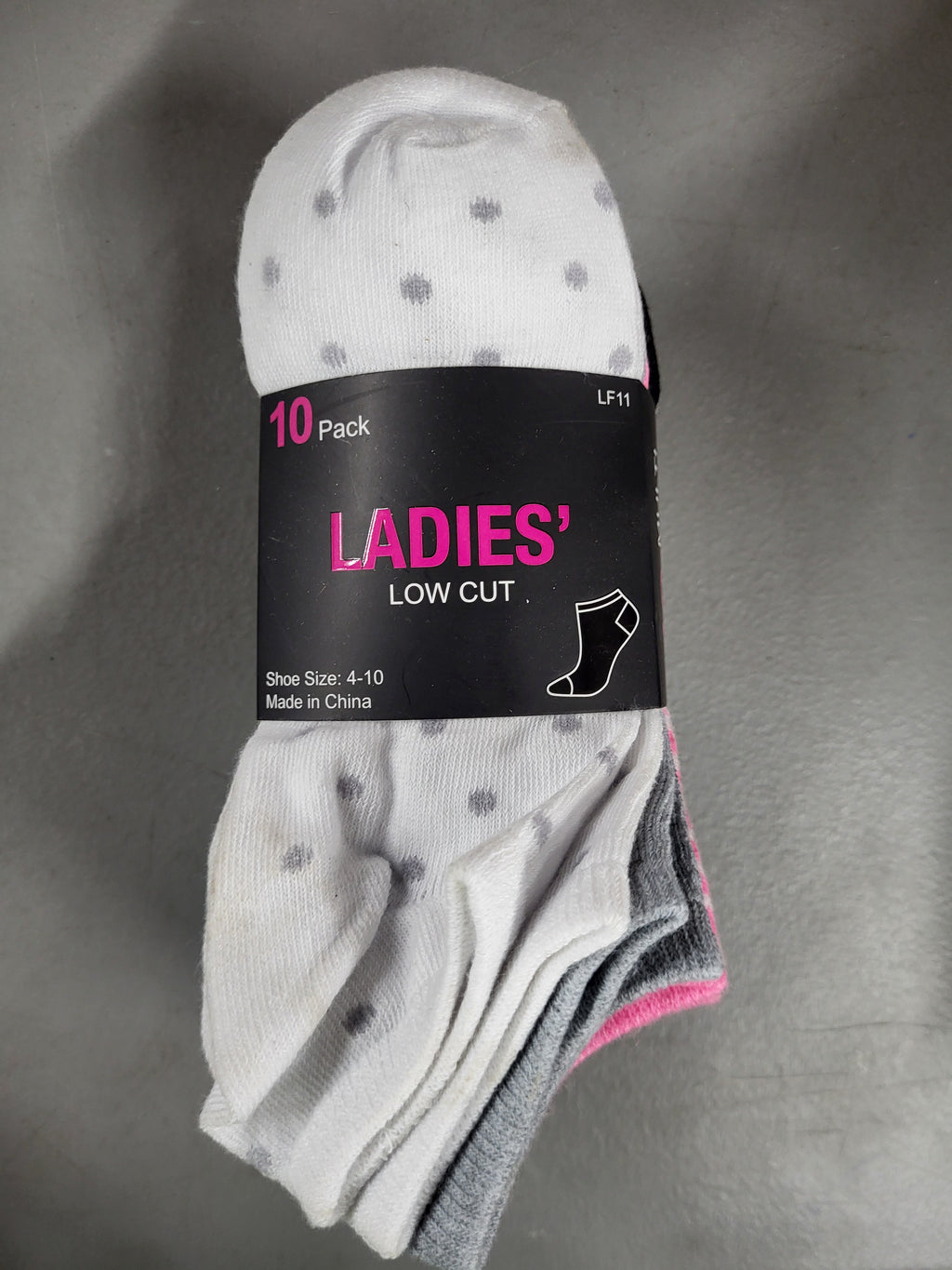 Ladies Low Cut Socks, 10 Pack (Shoe Size 4-10)
