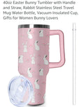 40oz Easter Bunny Tumbler with Handle and Straw