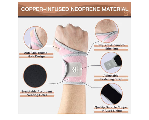 2 Pack Copper Wrist Brace Support.