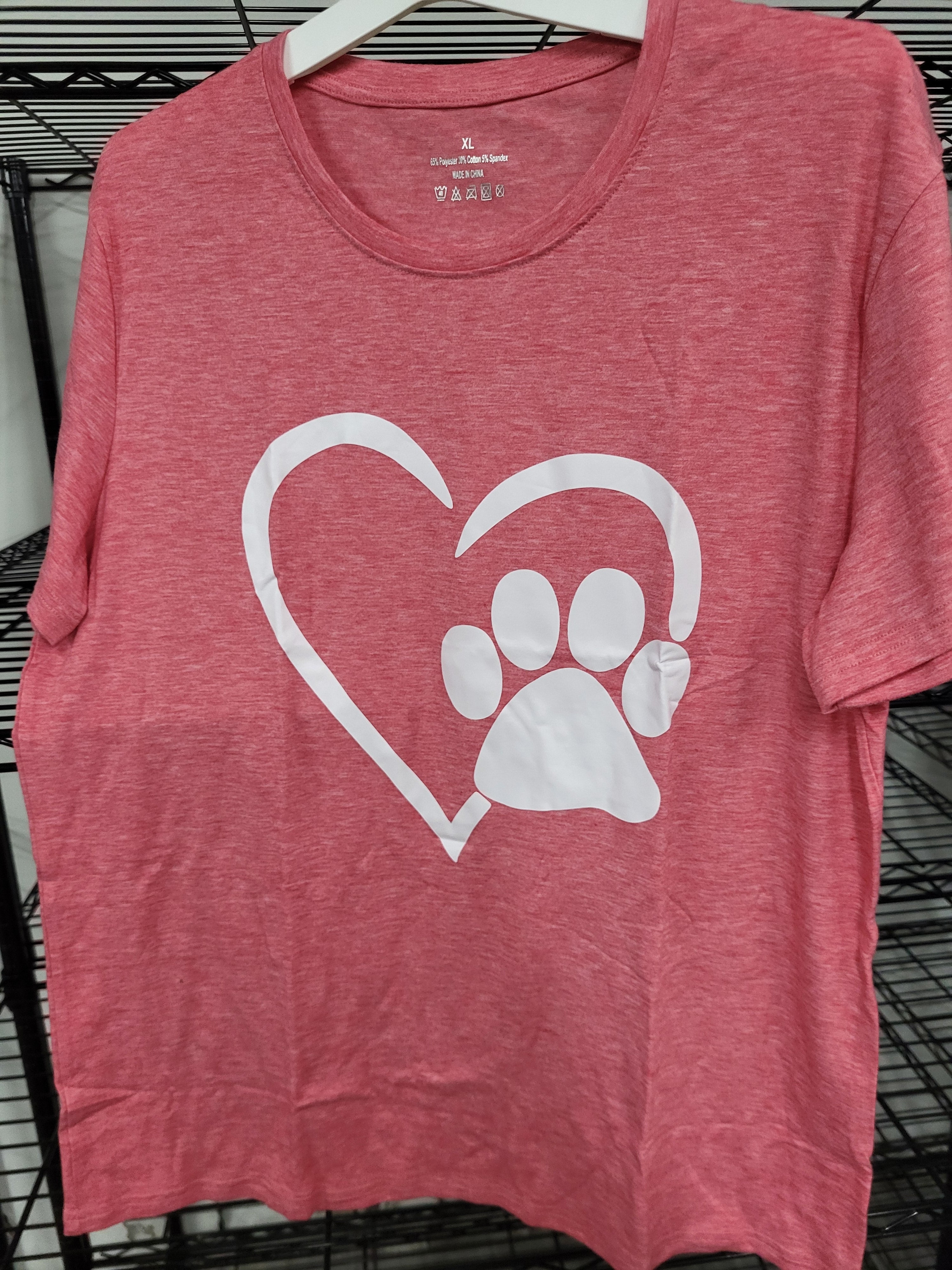 Heart with Paw Print T-Shirt (XL)