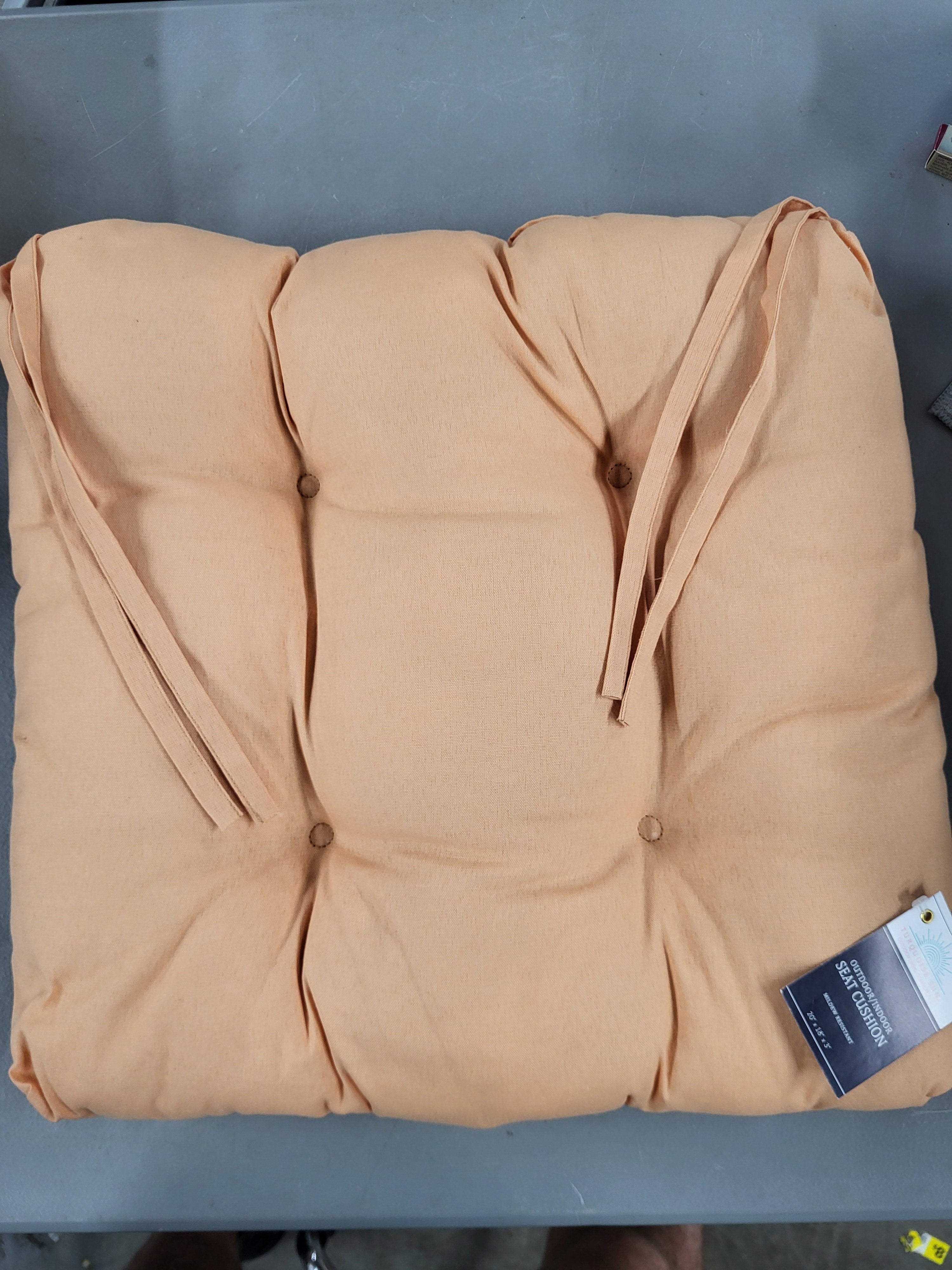 Turquoise Sun Outdoor/Indoor Seat Cushion, 20 x 18 x 3 inches, Orange