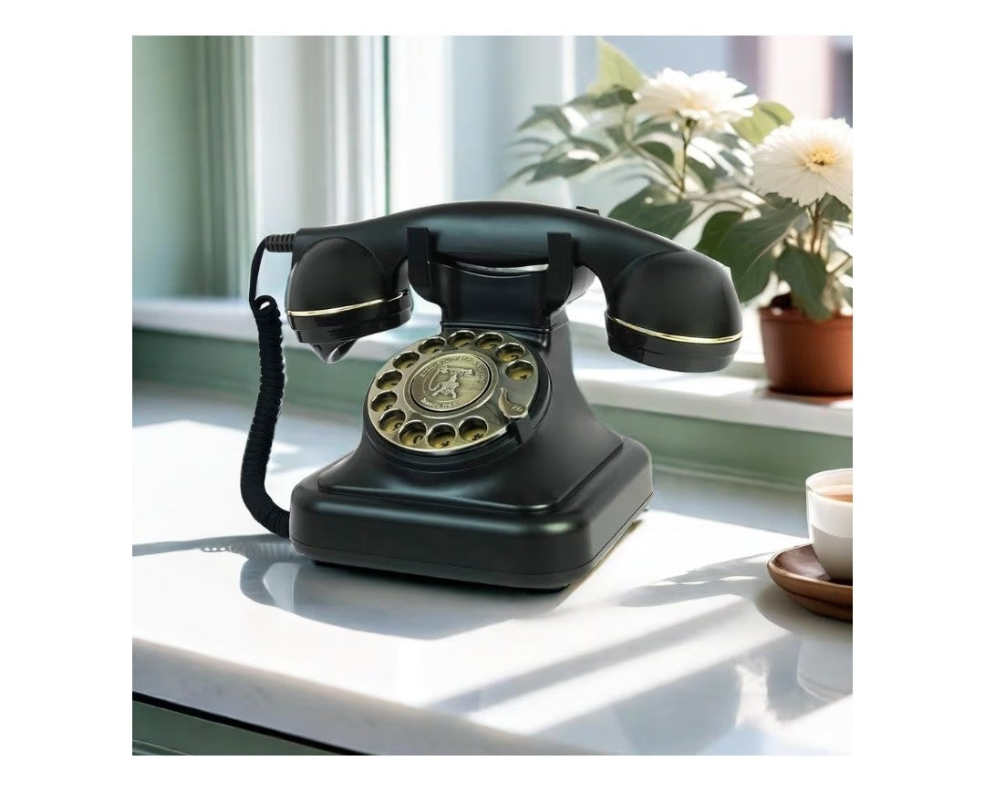 TelPal Corded Rotary Phone (Black)