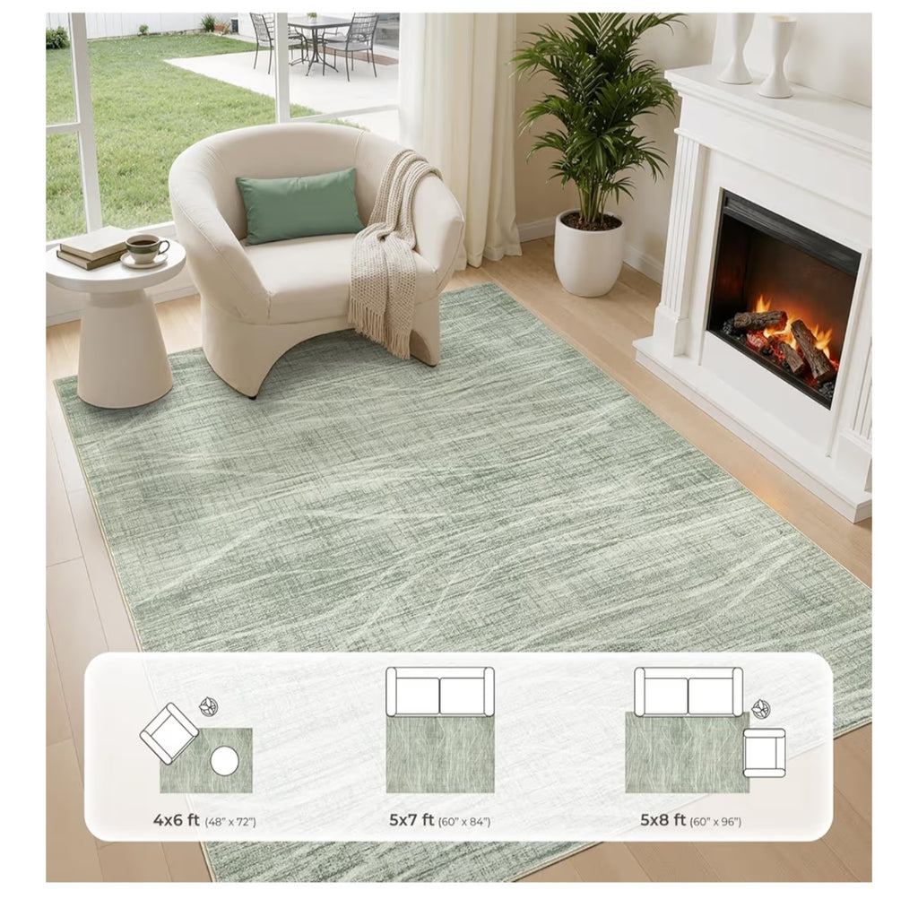 WITSHOCK 5x7 Area Rug for Living Room, Washable Rug