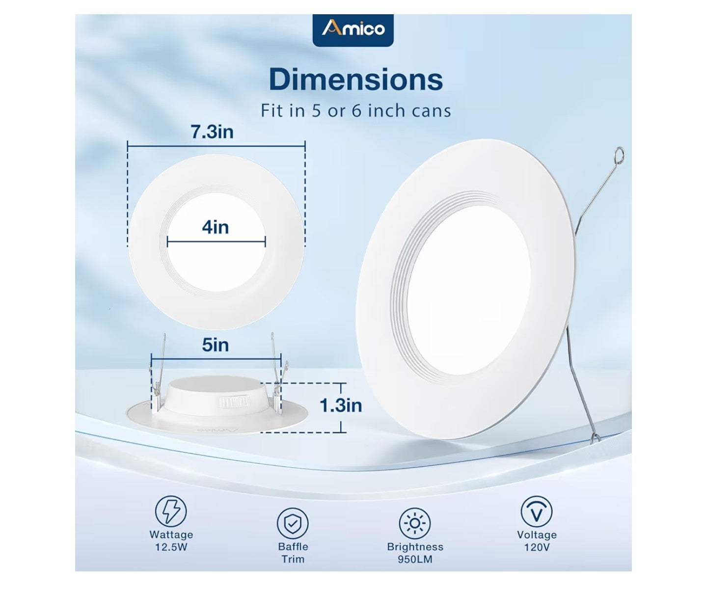 Amico 24 Pack 5/6 inch 5CCT LED Recessed Lighting.