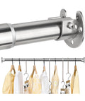 Closet Rods for Hanging Clothes - Heavy Duty, Length Adjustable (Silver, 66.5" - 76")