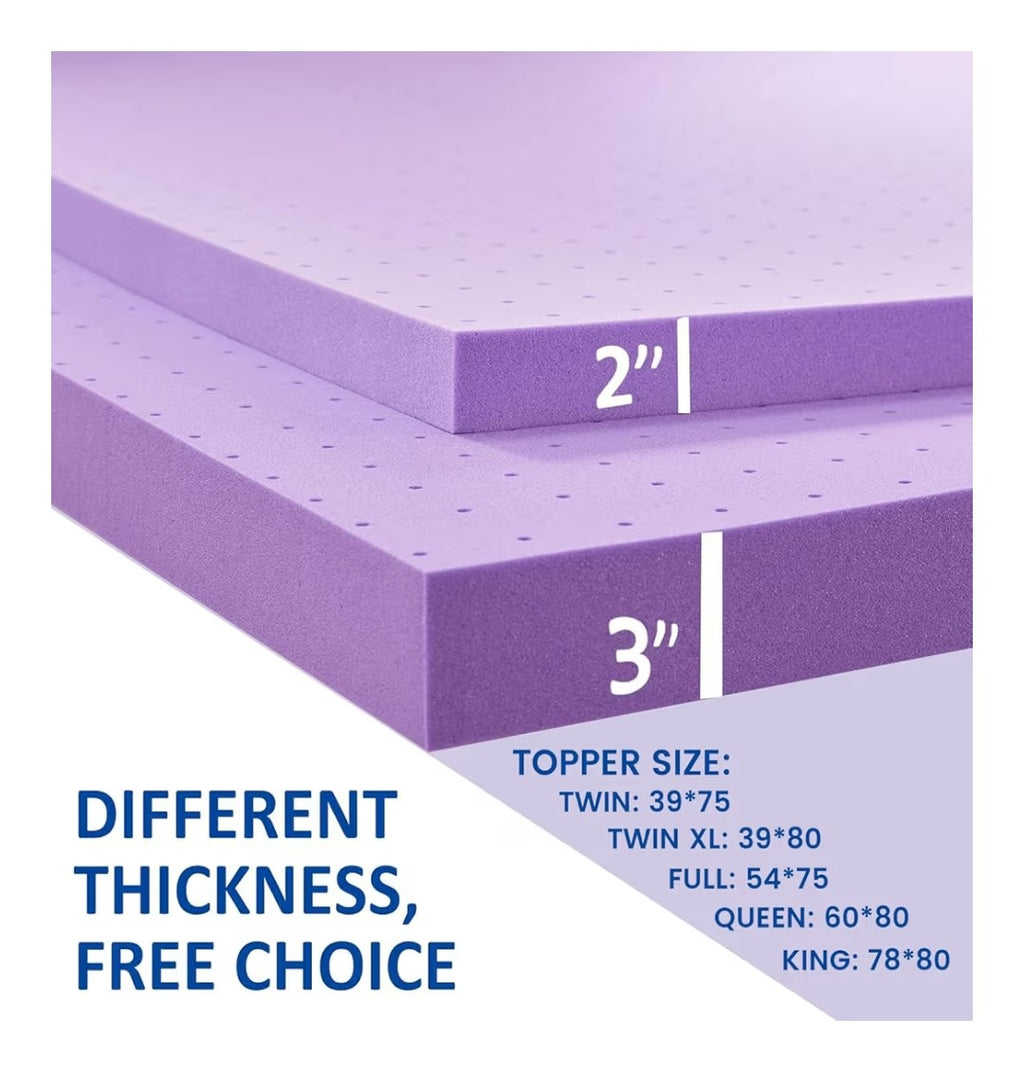 Sinweek Memory Foam Mattress Topper Twin Size