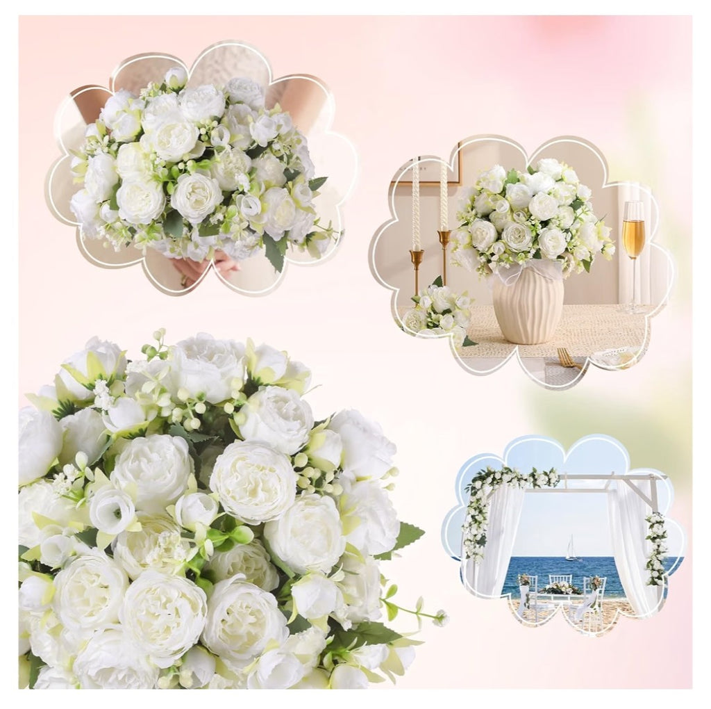 Artificial Flowers 8 pack of Peonies