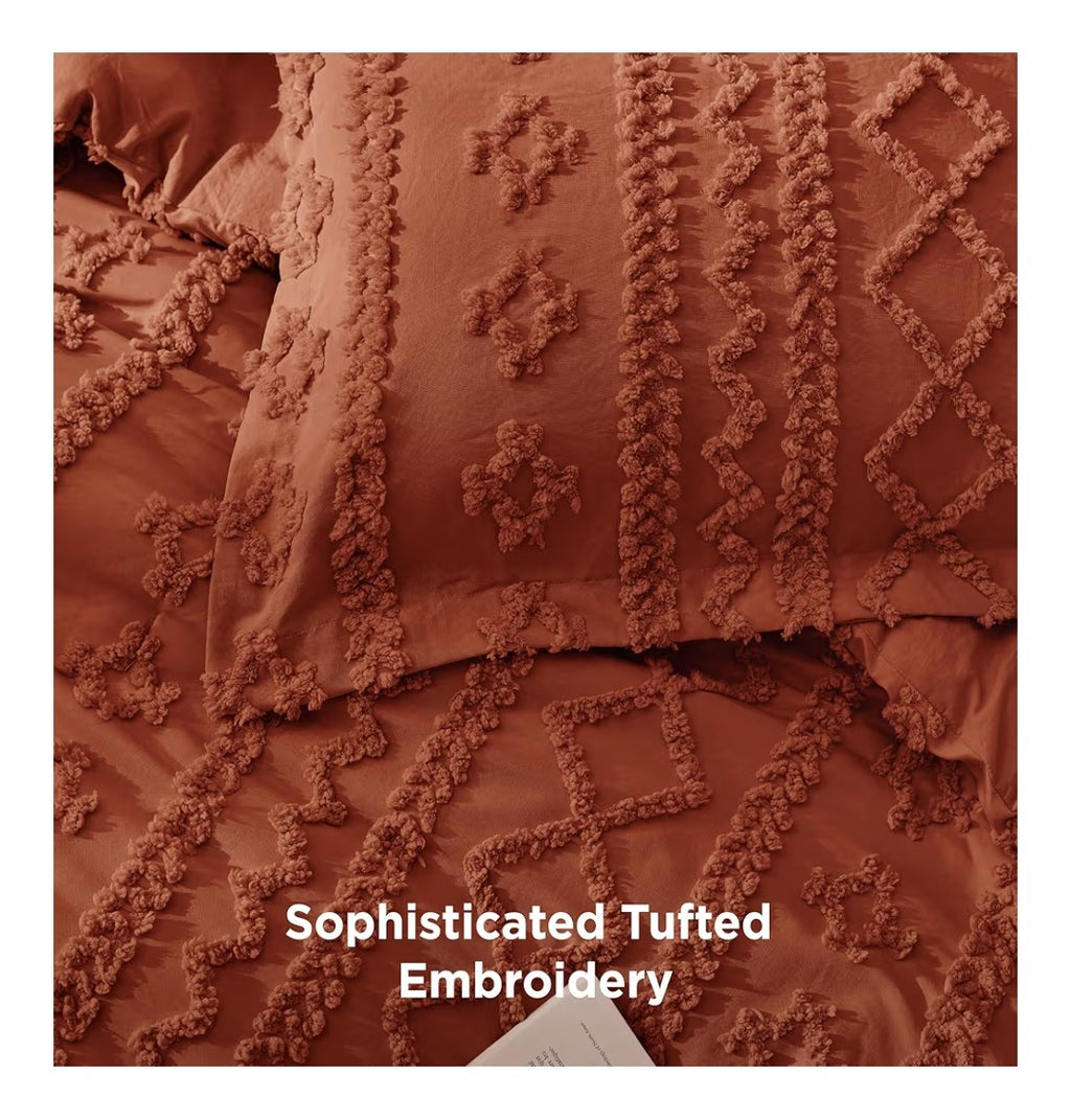 Bedsure 3pcs Queen Size Comforter Set (Terracotta)