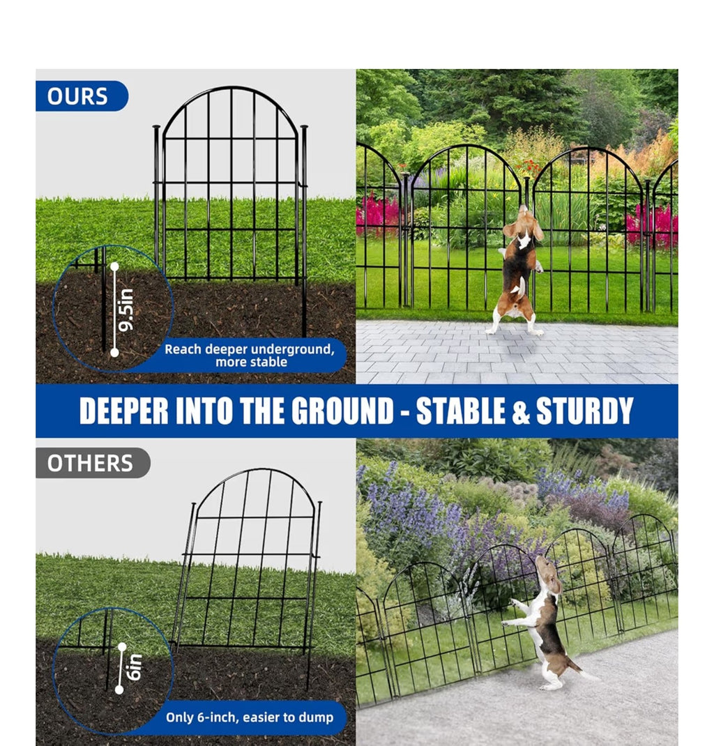 Decorative Garden Fence, 17in X 10.8ft No Dig Fence Panels