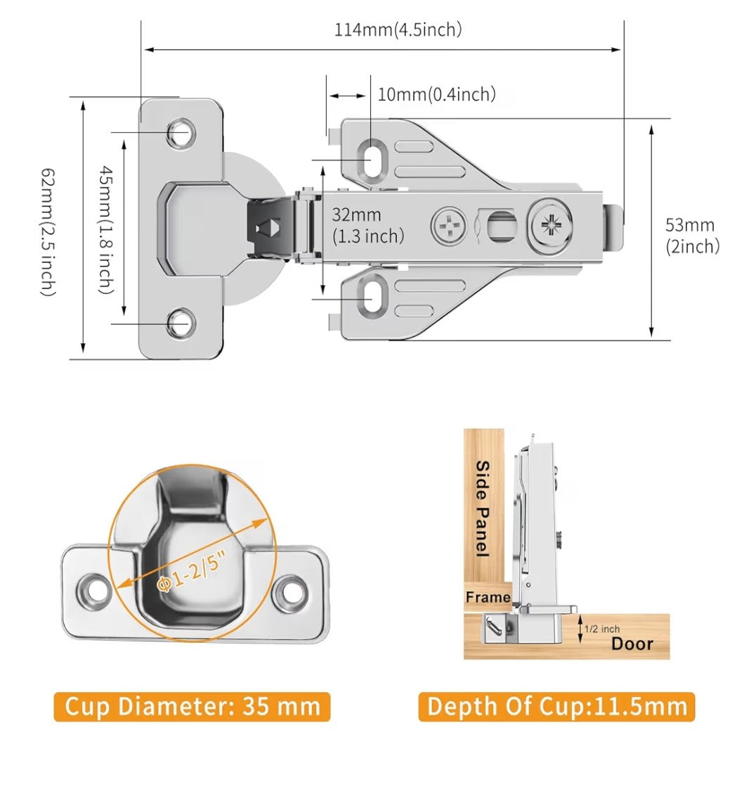 Chibery Soft Closing Cabinet Hinges