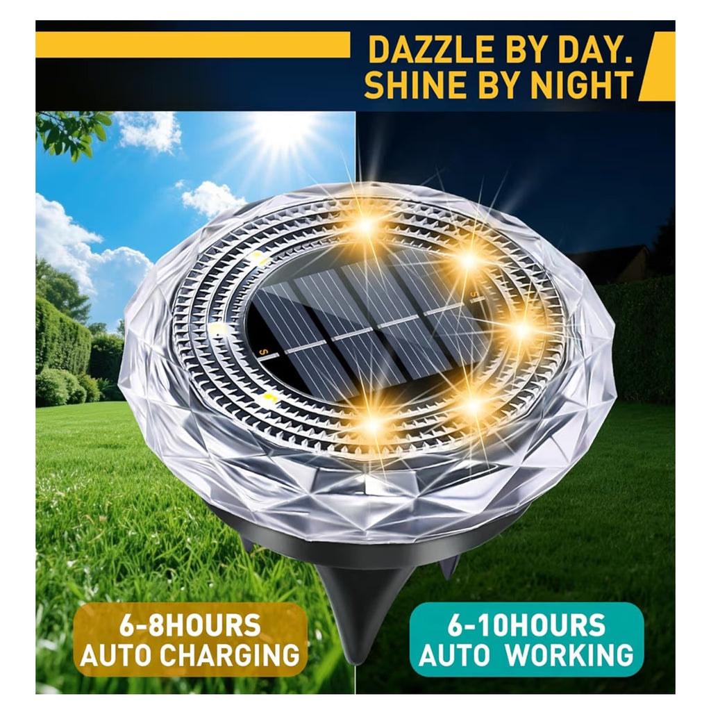 Solar Ground Lights,Solar Disc Light Outdoor Waterproof.