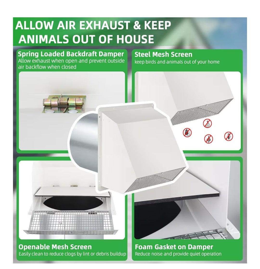 Dryer Vent Cover 3in (White)