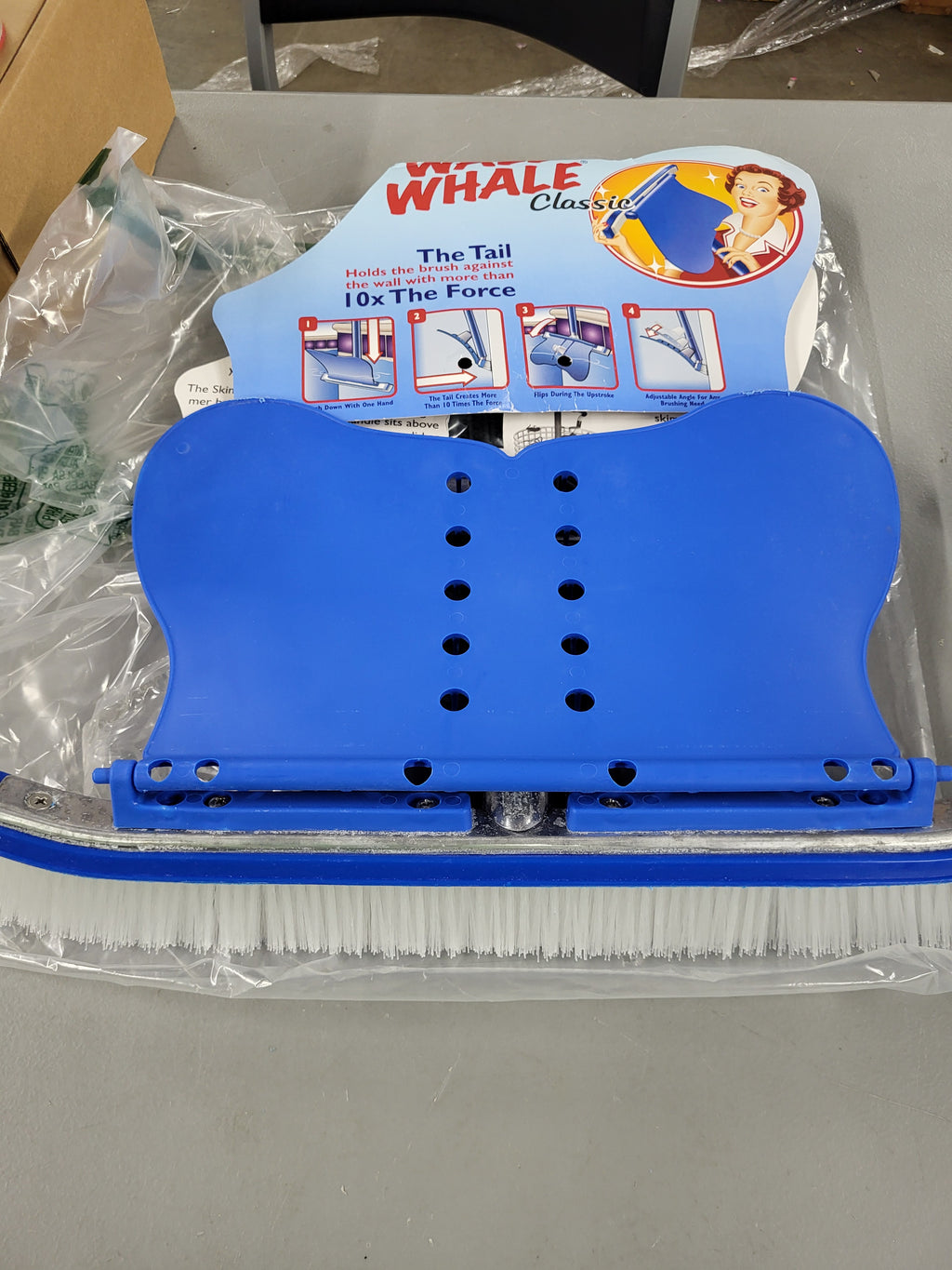Wall Whale 18" Swimming Pool Brush Head | More Than 10x the Brushing Force | Algae Removal & Weekly Brushing | Attaches to Your Existing Pole
