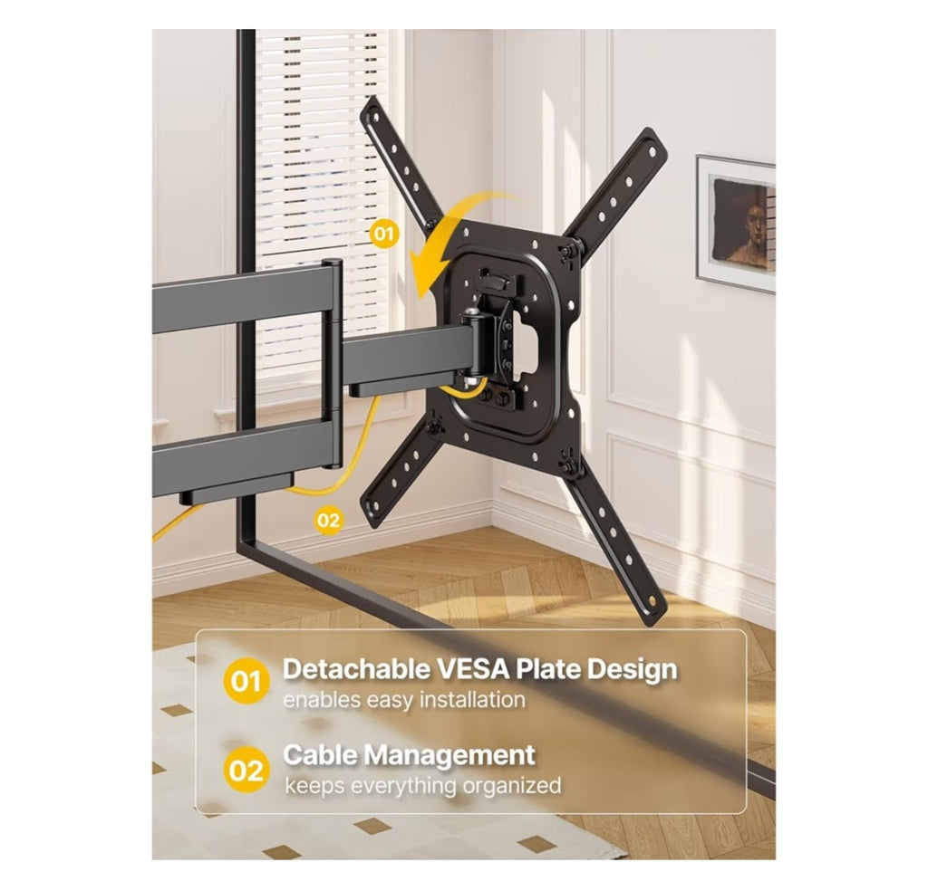 monTEK Full Motion TV Wall Mount (23-65in TV)