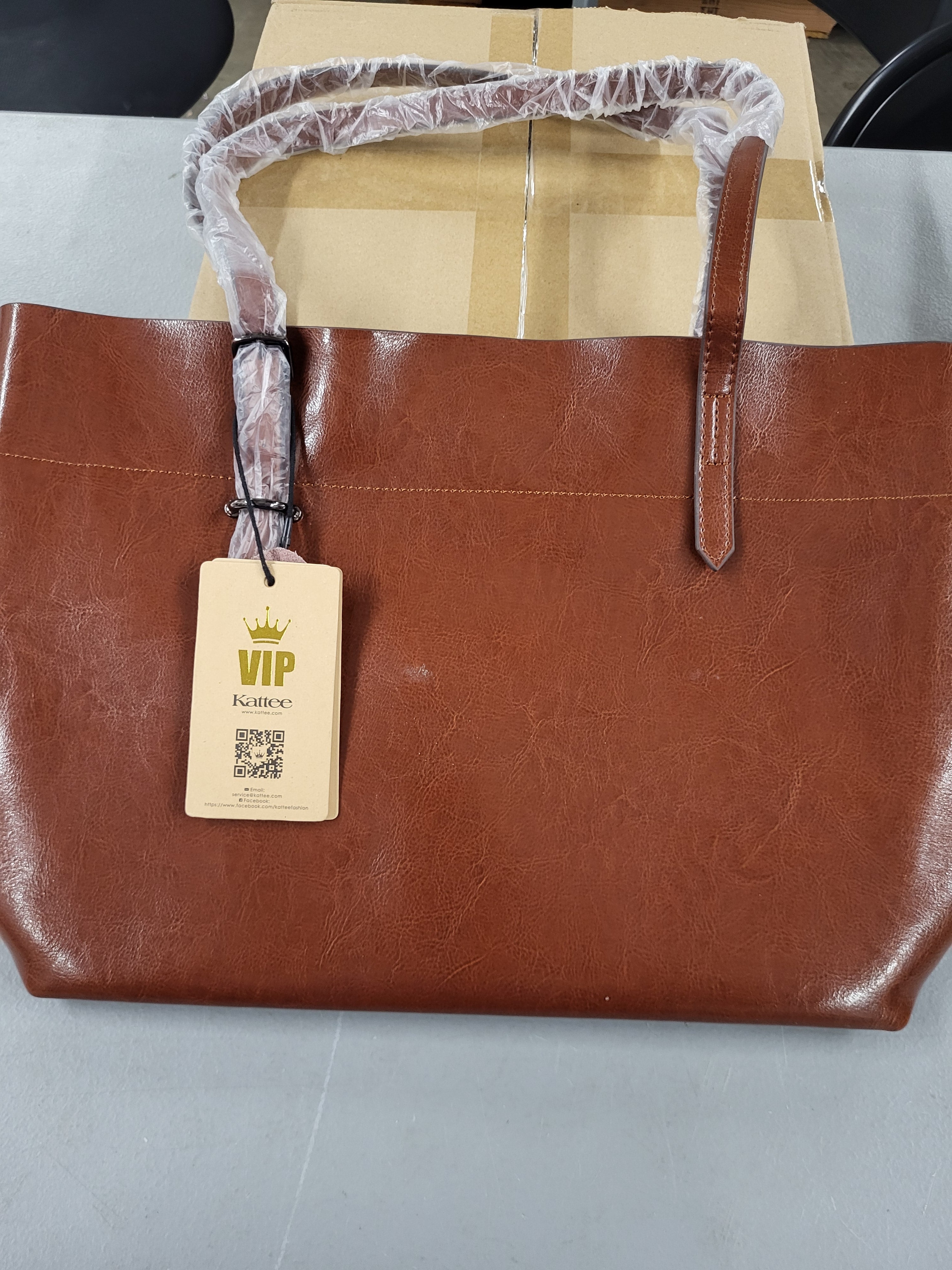 Kattee Vintage Genuine Leather Tote Shoulder Bag