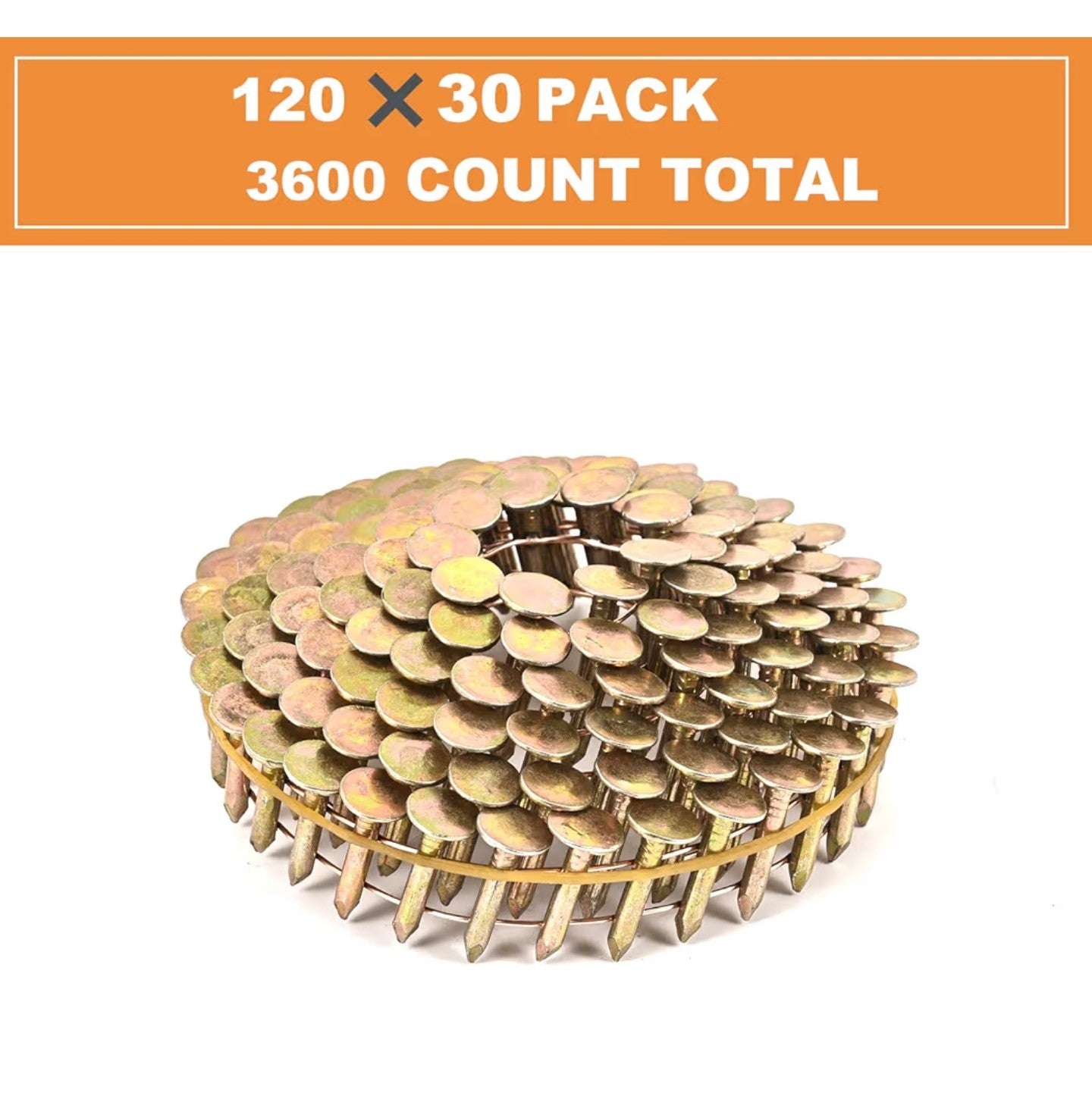 (306)
3600 Count Coil Roofing Nails 3/4-Inch x .120-Inch for Roofing Nail Gun.