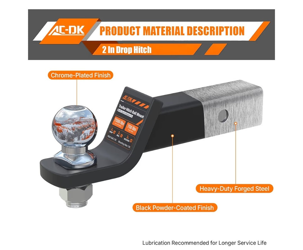 AC-DK Trailer Hitch with 2in Ball