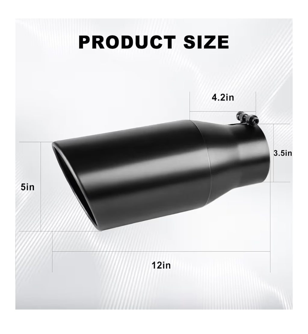 Powdercoat Black Exhaust Tip 3.5in Inlet