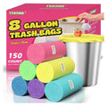 8 Gallon Trash Bags Colored - 150 Count .